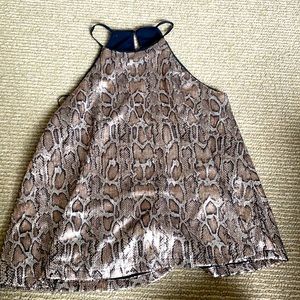 Zara basic. Sparkly snake skin halter top